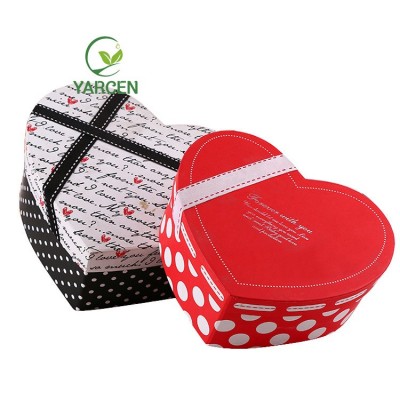 Lovely colorful heart-shaped empty scarf gift box