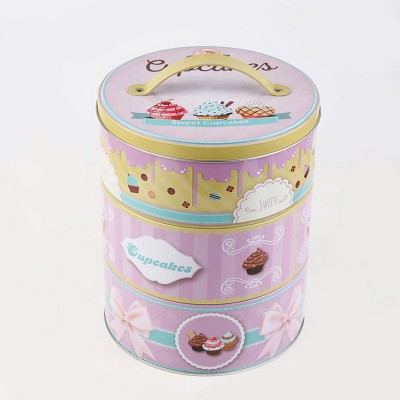 Low price of custom 4 pcs combination printed tin boxes sale / tea tin box round, tea tin box