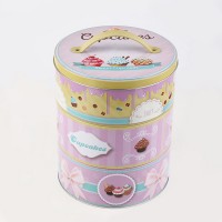 Low price of custom 4 pcs combination printed tin boxes sale / tea tin box round, tea tin box