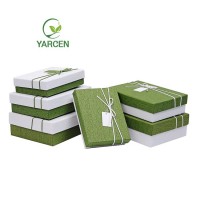 High quality decorative christmas kraft rigid cardboard gift box with lid